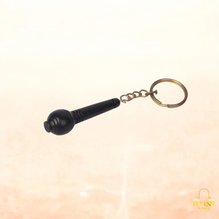 Karungali (Black Ebony Wood) Keychain – Hanuman Gada